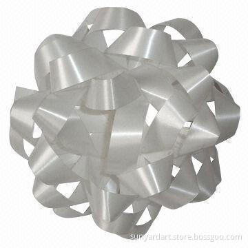 Poly ribbon star bow, measures 20mm x 6" x 28 loops